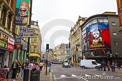 Shaftesbury Avenue view London UK Editorial Stock Photo