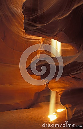 Shafts of Light Upper Antelope Slot Canyon Stock Photo