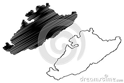 Shag island South Australia, Commonwealth of Australia, Indian Ocean map vector illustration, scribble sketch Shag map Vector Illustration