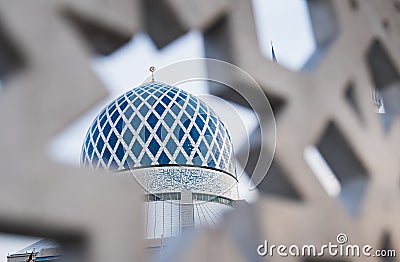 Shah Alam Mosque Dome Blue Mosque Stock Photo