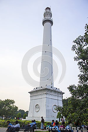 Shahid minar of Kolkata in maidan Editorial Stock Photo