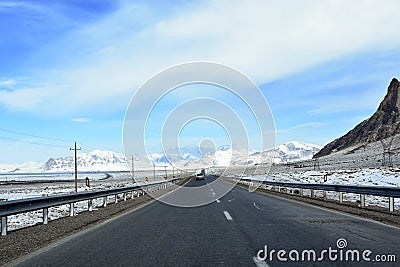 Shahin Shahr to Fereydoun Shahr, Esfahan, on the spring road trip, within 2 hour drive environment will totally change Stock Photo