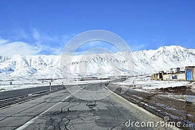 Shahin Shahr to Fereydoun Shahr, Esfahan, on the spring road trip, within 2 hour drive environment will totally change Stock Photo