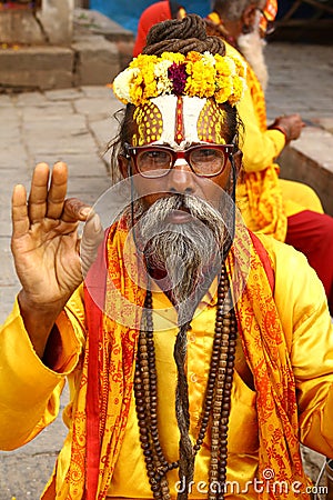 Shaiva sadhu in Nepal Editorial Stock Photo