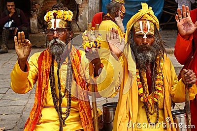 Shaiva sadhu in Nepal Editorial Stock Photo