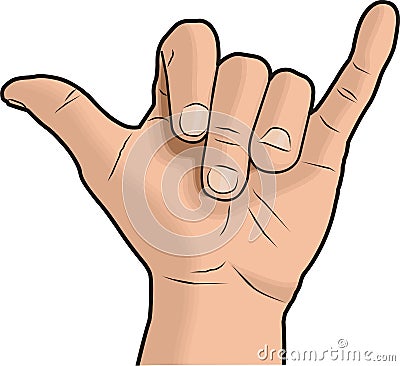 Shaka Hand Sign Vector Illustration