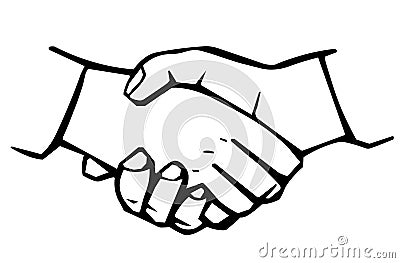 Shake hands.Handshake Friendship Partnership Minimalistic Flat Line Outline Stroke Icon Pictogram Symbol Vector. Vector Illustration