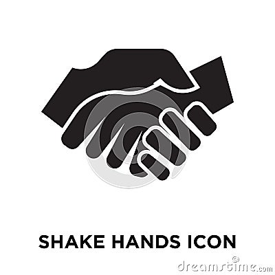 Shake Hands icon vector isolated on white background, logo concept of Shake Hands sign on transparent background, black filled Vector Illustration