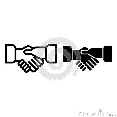 Shake hands line and glyph icon. Handshake vector illustration isolated on white. Partnership outline style design Vector Illustration