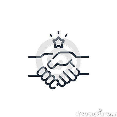 shake hands vector icon on white background. Outline, thin line shake hands icon for website design and mobile, app Vector Illustration