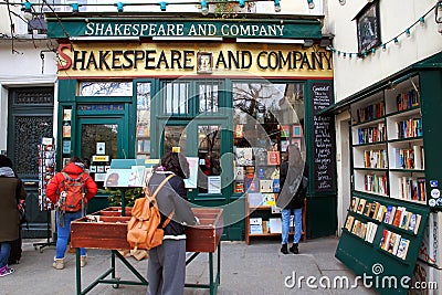 Bookstore of Shakespeare and Company in Paris. Editorial Stock Photo
