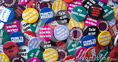 Shakespeare Tourism Lapel Badges Editorial Stock Photo