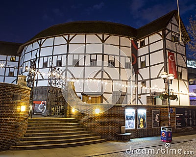 Shakespeares Globe Theatre in London Editorial Stock Photo