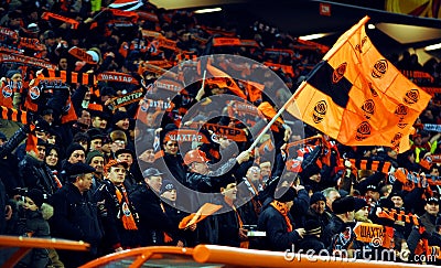 Shakhtar team supporters Editorial Stock Photo