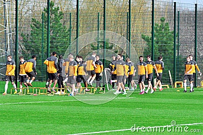 Shakhtar team to warm up Editorial Stock Photo