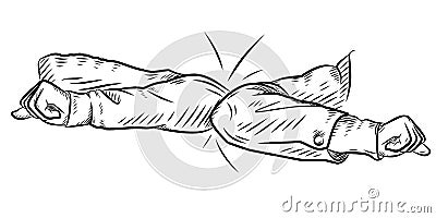 Social distancing concept. Shaking elbows. New elbow greeting style Vector Illustration