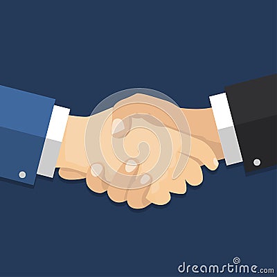 Handshake businessman agreement. flat style-Vector Illustration Vector Illustration