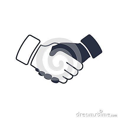 Shaking hands icon. black icon handshake. background for business and finance Stock Photo