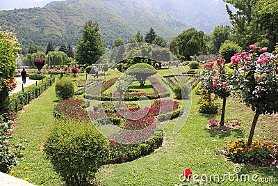 Shalimar Bagh is a Mughal garden in Srinagar, Jammu and Kashmir, India Editorial Stock Photo