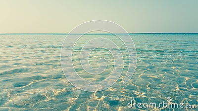 shallow water wave and clearly blue sky Stock Photo