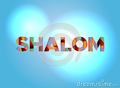 Shalom Theme Word Art Illustration Vector Illustration