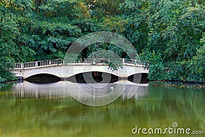 Sham Bridge at Thousand Pound Pond Stock Photo