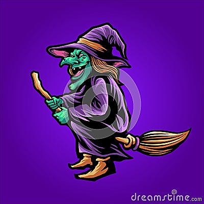 Shaman magic Witchcraft Halloween Illustrations Vector Illustration