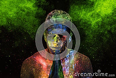 Shaman in a Prayer Stock Photo