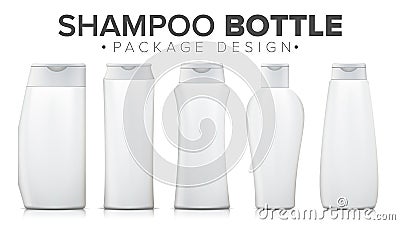 Shampoo Bottle Mock Up Vector. Template Plastic Bottle. Product For Clean Body. Illustration Vector Illustration