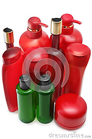 Shampoo bottles Stock Photo