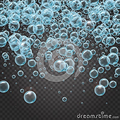 Shampoo frame of realistic water bubbles Vector Illustration