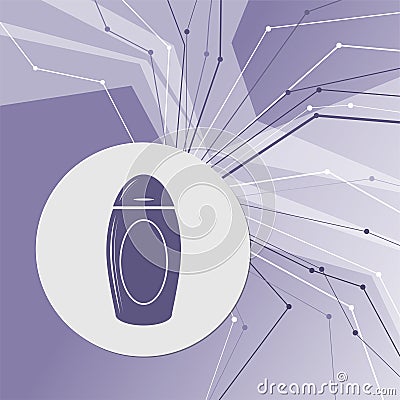 Shampoo icon on purple abstract modern background. The lines in all directions. With room for your advertising. Cartoon Illustration