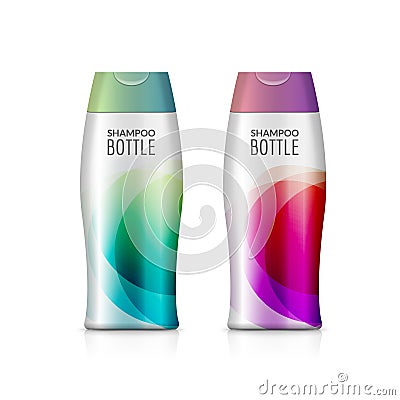 Shampoo plastic bottle or shower gel bottle template design. Vector blank mock up. Cream or lotion bath care Vector Illustration