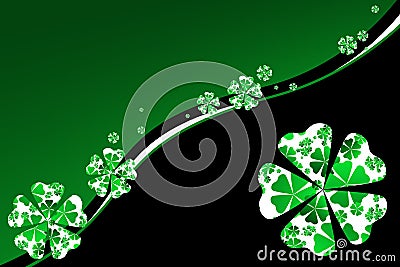 Shamrock Background in Green and Black Stock Photo