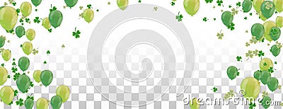 Shamrock and balloons green vector Illustration of a St. Patrick`s Day Background Vector Illustration