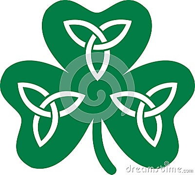 Shamrock with celtic knots Vector Illustration