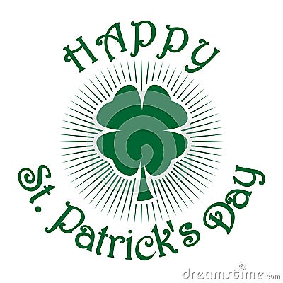 Shamrock clover. Green four leaf clover. St. Patricks Day celebration symbol Vector Illustration