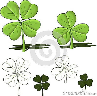 Shamrock designs, vector illustrations Vector Illustration