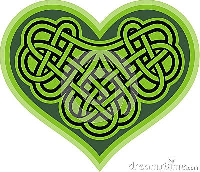 Shamrock heart. Celtic symbol Vector Illustration