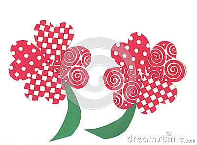 Shamrock Heart Flowers art Stock Photo