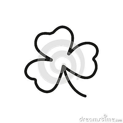 Shamrock icon. Outline vector, Irish clover symbol. Stock Photo