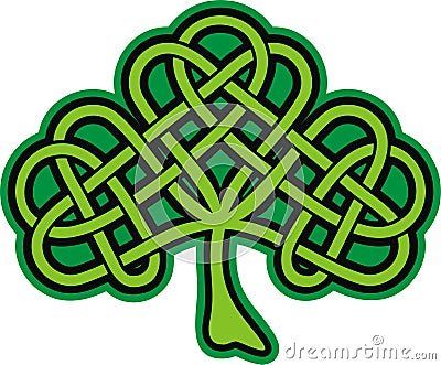 Shamrock. Ornate Celtic Tattoo Vector Illustration