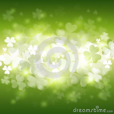 Shamrock Pattern Background Saint Patrick Day Beer Festival Banner Vector Illustration