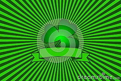 Shamrock and ribbon banner on the striped background. Vector illustration for Saint Patrick Day Greeting Card Vector Illustration