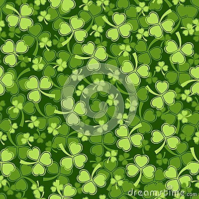 Shamrock seamless background Vector Illustration