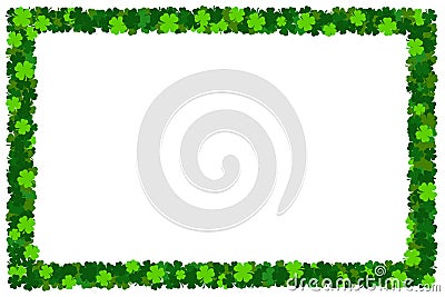 Shamrock St Patricks frame. Blank holiday irish clover border postcard Vector Illustration