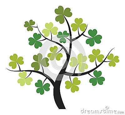 Shamrock Tree. Vector St. Patrick Shamrock Tree Vector Illustration