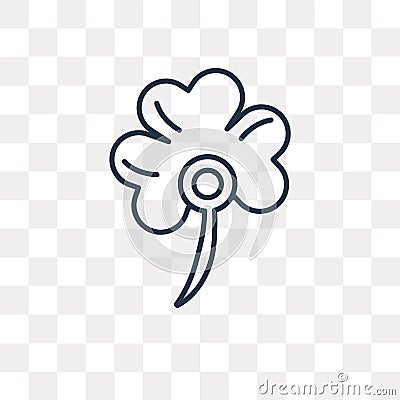 Shamrock vector icon isolated on transparent background, linear Vector Illustration