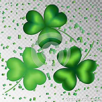 Shamrocks on a transparent background Vector Illustration