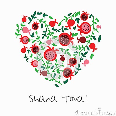 Shana Tova Happy New Year on hebrew. Vector Illustration